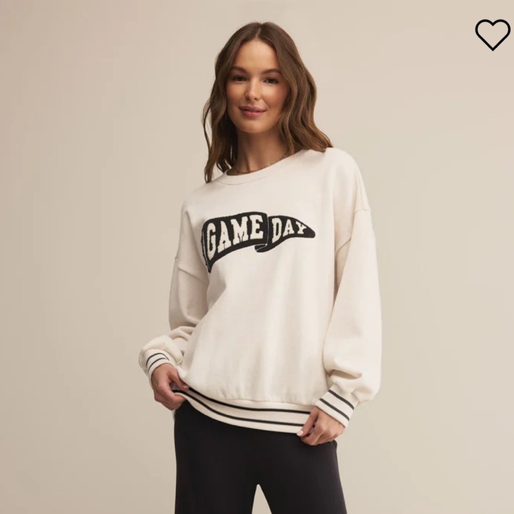 ♥️LAST ONE!! Z Supply Cream 'Game Day' Sweatshirt NWT
